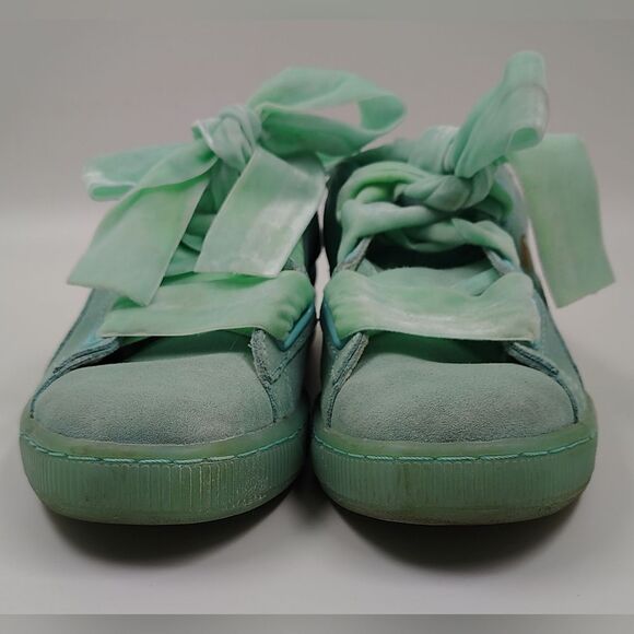 Puma Heart Reset Suede Velvet Bow Sneakers Shoes Sz 10 - Picture 11 of 16